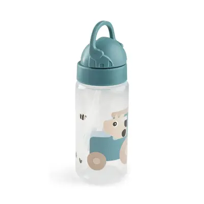 Done by Deer sugrörsflaska Tiny Farm 350 ml, blue