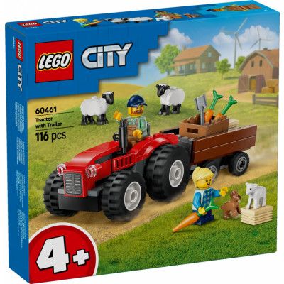 LEGO® City Röd jordbrukstraktor med släp och får 60461 - LEGO -  Leksaksaffären