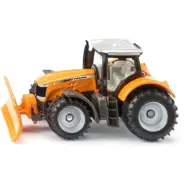 Massey Ferguson - Traktor med snöplog - Gul - 1564 - Siku - 8 cm