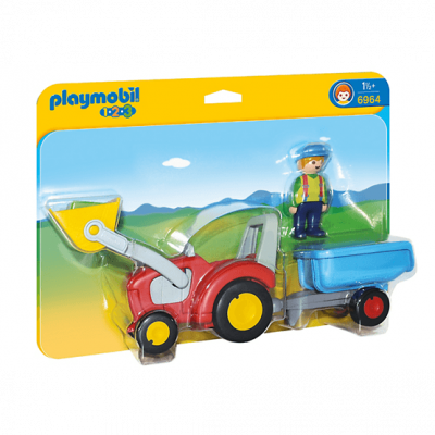Playmobil 1.2.3 6964, Bonde med traktor och släp
