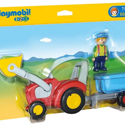 Playmobil 1.2.3 6964, Bonde med traktor och släp