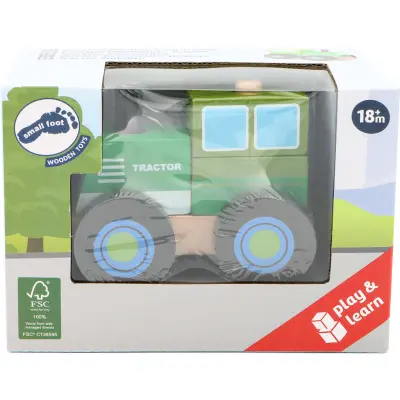 Stapelbar traktor i trä - Grön - Small Foot