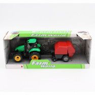 Traktor grön med släp
