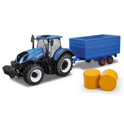 Traktor med hövagn - New Holland T7.315 - Bburago