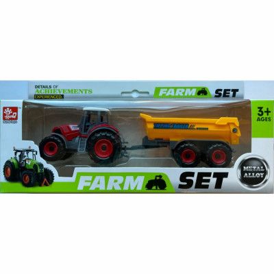 Traktor med tipptrailer 21 cm - Röd