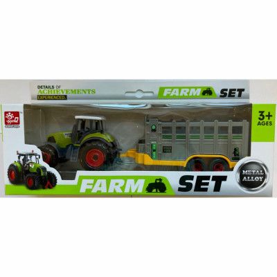 Traktor med trailer 22 cm - Gul