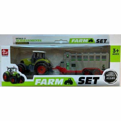 Traktor med trailer 22 cm - Röd