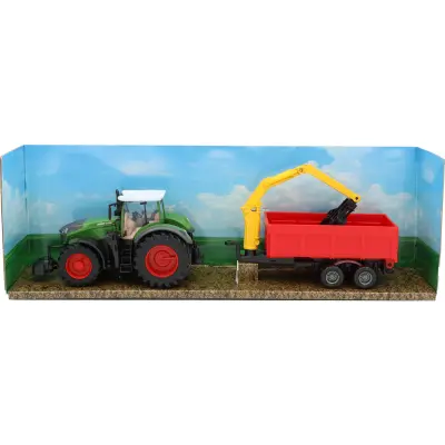 Traktor med trailer och kran - Fendt 1050 Vario - Bburago