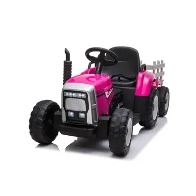 Viking Choice Elstyrd Traktor Med Släp - Rosa