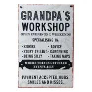 Plåttavla Grandpas Workshop