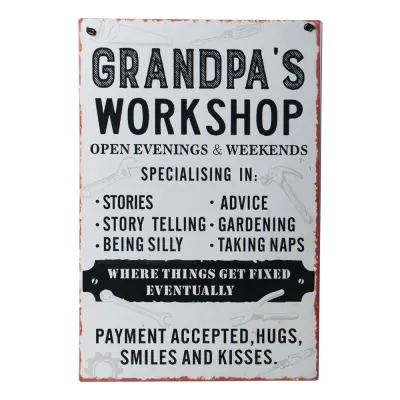 Plåttavla Grandpas Workshop