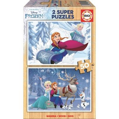 Educa Disney Frozen, Träpussel 2 x 50 bitar