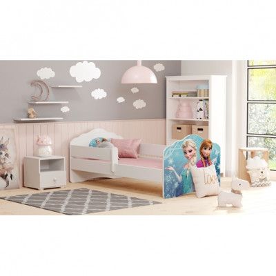 KOBI Barnsäng - Fala Med Madrass Och Skyddskant - Frost - 160 x 80 Cm