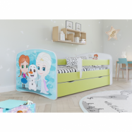 Kocot Kids Barnsäng - Babydreams Grön - Frozen Med Låda 160x80 Cm