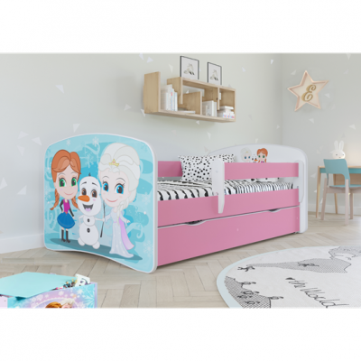 Kocot Kids Barnsäng - Babydreams Rosa - Frozen Med Madrass 180x80 Cm