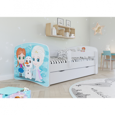 Kocot Kids Barnsäng - Babydreams Vit - Frozen Med Låda 180x80 Cm