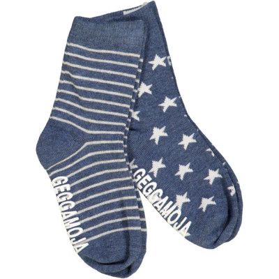 Geggamoja Classic Antislip Strumpor 2-pack (Blå)