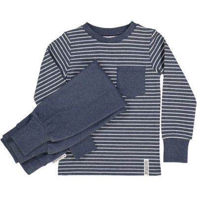 Geggamoja Classic Tvådelad Pyjamas (Blå Randig)