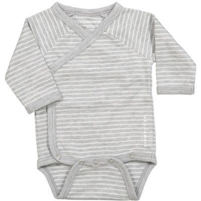 Geggamoja Prematur Body Grey mel/white (44)