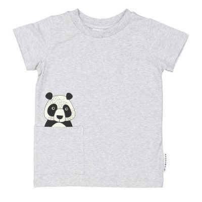 Geggamoja T-shirt Strl 74/80 (Panda Grå)