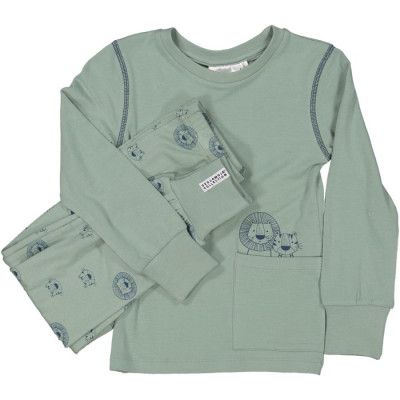Geggamoja Tvådelad Pyjamas (Tiger Grön)
