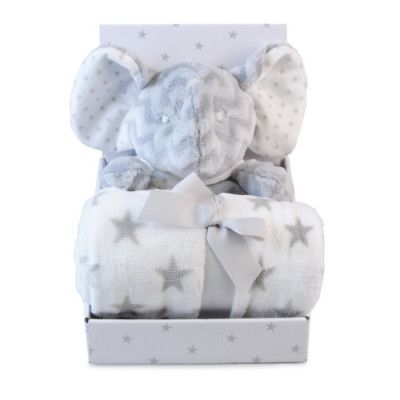 Carlobaby Fleecefilt och Gosedjur Elefant