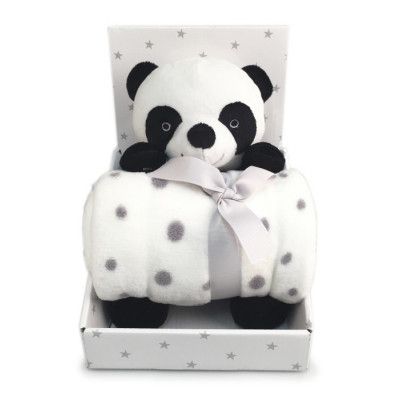 Fleecefilt och Gosedjur Panda