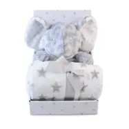 Carlobaby fleecefilt med gosedjur, elefant