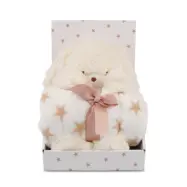 Carlobaby fleecefilt med gosedjur, kanin beige