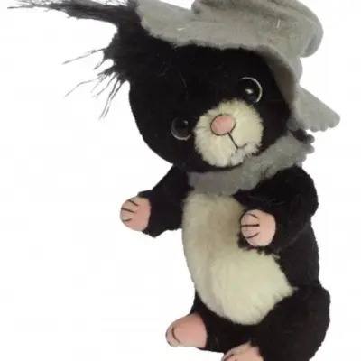 Clemens - Mjukisdjur Mole Manyo 13 Cm Svart/Vit