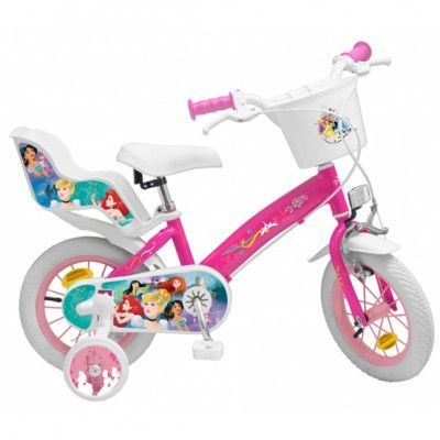 Disney - Barncykel - Princess 12 Tum Rosa/Vit