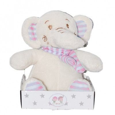 Gamberritos - Gosedjur Elefant 10 X 16 Cm Vit/Rosa