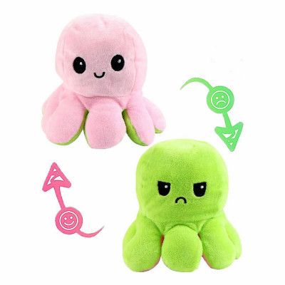 Gosedjur Bläckfisk Glad/Sur Vändbar - Rosa/Grön