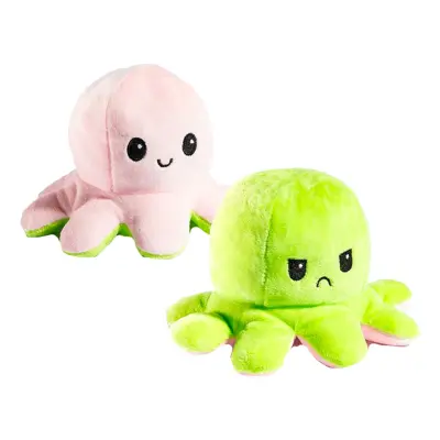 Gosedjur Bläckfisk Glad/Sur Vändbar - Rosa/Grön