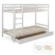 Homestyle4u Våningssäng Med Madrasser Och Låda - Vit
