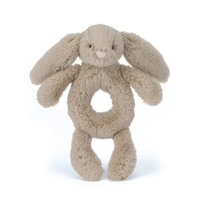 Jellycat, Bashful Beige Kanin Skallra 18 cm