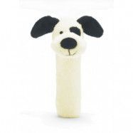 Jellycat, Bashful Svart och vit hundvalp handleksak som låter 14 cm