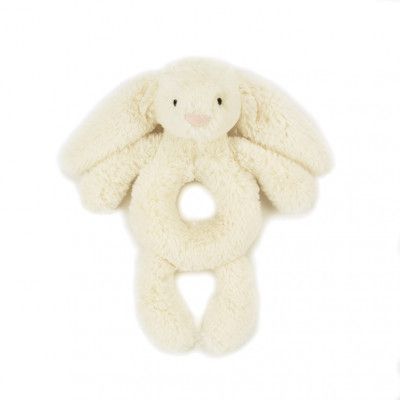 Jellycat, Bashful Vit Kanin Skallra 18 cm