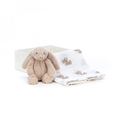 Jellycat - Gosedjur Bashful Beige Bunny Gift Set
