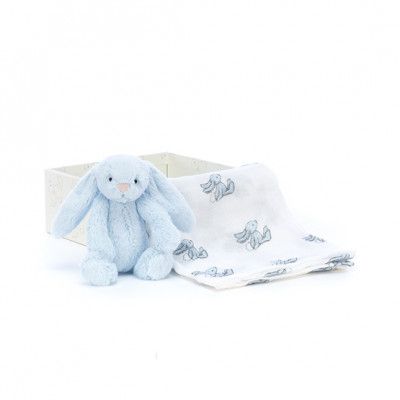 Jellycat - Gosedjur Bashful Blue Bunny Gift Set
