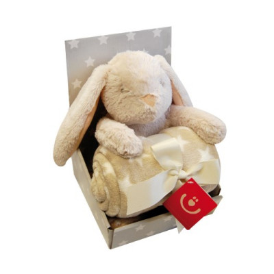 Kaxholmen fleecefilt med gosedjur, kanin