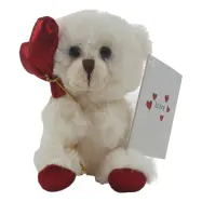 Gosedjur Vit med Hjärta - 13 cm