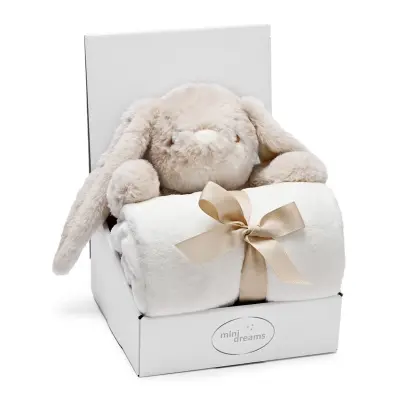 Mini Dreams filt med gosedjur, kanin