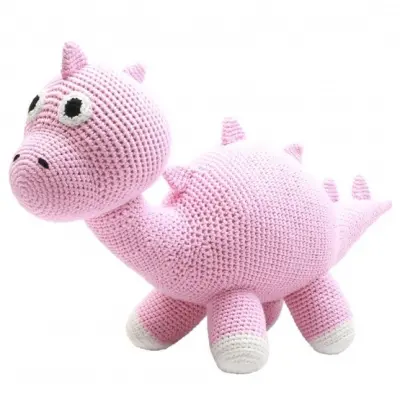 NatureZOO natureZOO - Mjukisdjur Dino Xl Crocheted 40 Cm Rosa