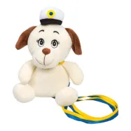 Studentdjur Hund Vit/Brun - 15 cm