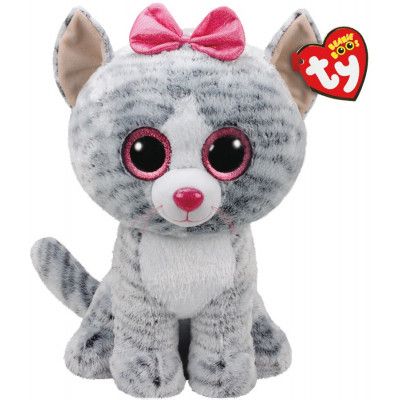 TY Beanie Boos Kiki Grå katt L - TY -  Leksaksaffären