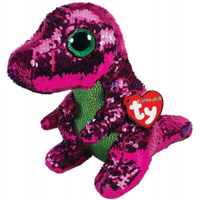 TY Flippables STOMPY Rosa/Grön Dinosaurie M