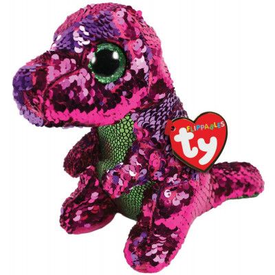 TY Flippables STOMPY Rosa/Grön Dinosaurie reg