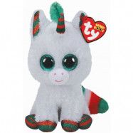 TY Gosedjur Christmas Collection Snowfall Unicorn Beanie Boos 15 cm