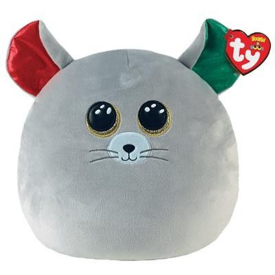 TY Squish a Boos CHIPPER Grå Mus Xmas 35cm